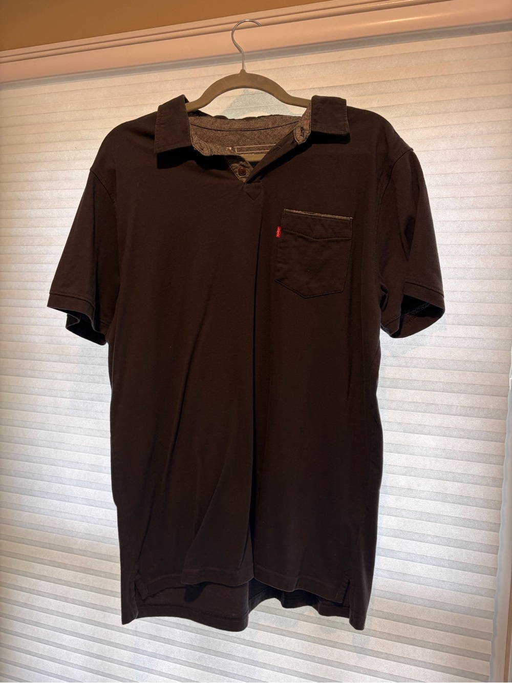 Levi's Black Short-Sleeve Polo with Chest Pocket